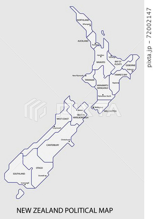 New Zealand political map divide by state colorful outline simplicity style. New Zealand political map divide by state colorful outline simplicity style. 72002147