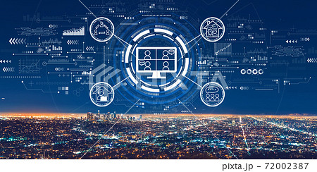 Online meeting theme with downtown Los Angeles Online meeting theme with downtown Los Angeles 72002387