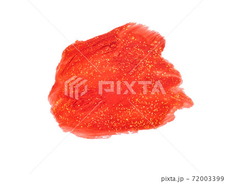 Red paint spot. A spot painted with a brush with flecks of Golden confetti crumbs 72003399