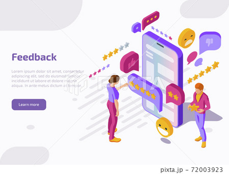 Feedback isometric landing page Feedback isometric landing page 72003923