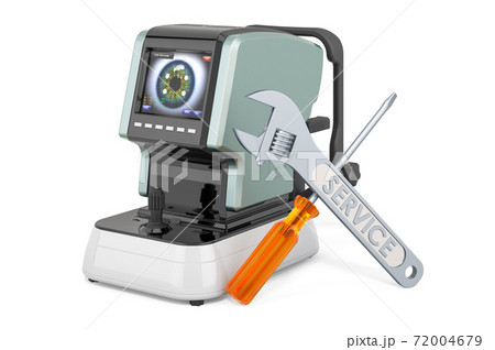 Service and repair of auto refractometer, 3D rendering 72004679