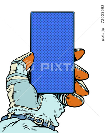 Cosmonaut with a smartphone. Space satellite Internet Cosmonaut with a smartphone. Space satellite Internet 72005692