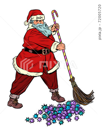 Santa Claus sweeps out the coronavirus epidemic. Vaccine and medications 72005720