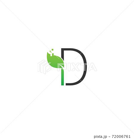 Letter D logo leaf digital icon design concept Letter D logo leaf digital icon design concept 72006761