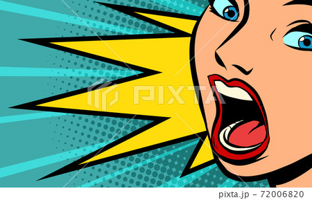 The woman screams. Emotions and reactions 72006820