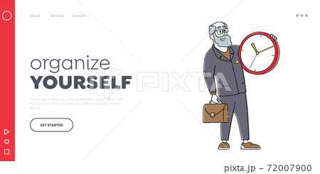 Time Management, Procrastination, Lack of Time Landing Page Template. Deadline, Business Working Process Organization 72007900