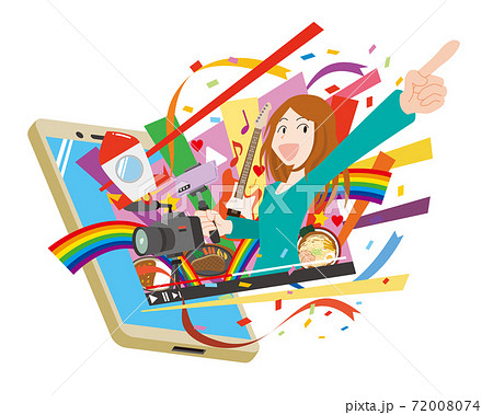 動画配信コンテンツのイメージイラストのイラスト素材 動画配信コンテンツのイメージイラストのイラスト素材