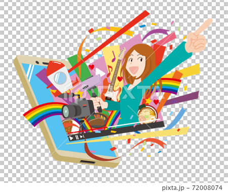 動画配信コンテンツのイメージイラスト 動画配信コンテンツのイメージイラスト 72008074