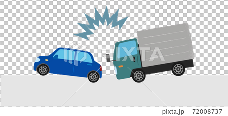 乘用車和卡車之間的交通事故碰撞的矢量圖 72008737