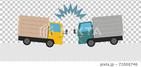交通事故のベクターイラスト トラック同士の衝突のイラスト素材