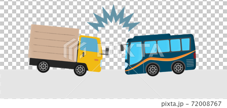 Vector illustration of a traffic accident Truck and bus collision 72008767