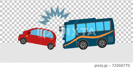 乘用車和公共汽車之間的交通事故碰撞的矢量圖 乘用車和公共汽車之間的交通事故碰撞的矢量圖 72008770