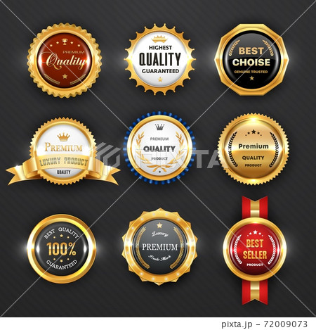 Gold badges, labels of premium quality, business Gold badges, labels of premium quality, business 72009073