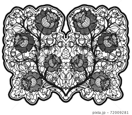 Openwork bouquet of roses on white background. Lace a single element. Openwork bouquet of roses on white background. Lace a single element. 72009281
