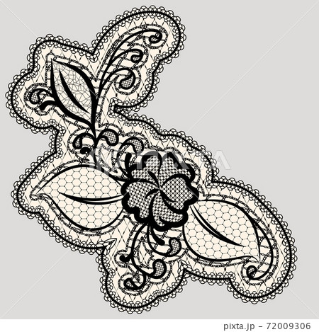 Embroidered lace flower. Detail of the wedding decor. Embroidered lace flower. Detail of the wedding decor. 72009306