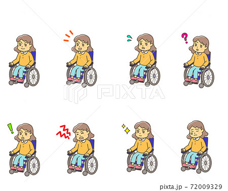 車いすの女の子のイラスト素材 車いすの女の子のイラスト素材