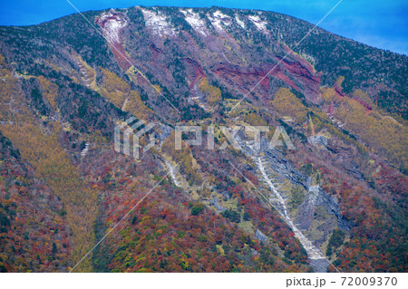 日光 男体山 明知平 駐車場付近からの紅葉景色 秋景色 日光 男体山 明知平 駐車場付近からの紅葉景色 秋景色 72009370
