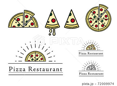 ピザレストランのロゴ風イラスト 72009974