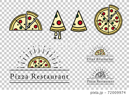 ピザレストランのロゴ風イラストのイラスト素材