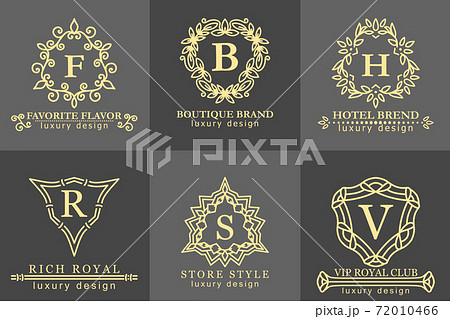 Crests logo. luxury logo set design for hotel ,real estate ,spa, fashion  brand identity Premium Vector