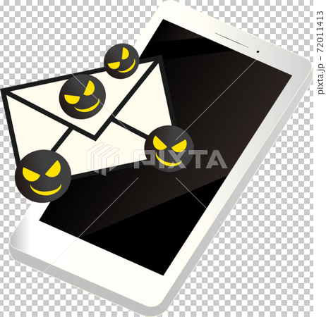 スマホにメールで届くコンピューターウイルスのイラスト 72011413