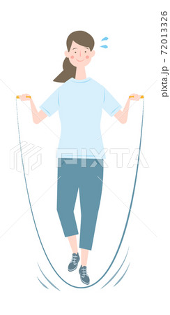 縄跳びをする女性のイラスト素材