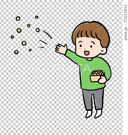 豆まきをする男の子のイラスト 72013912