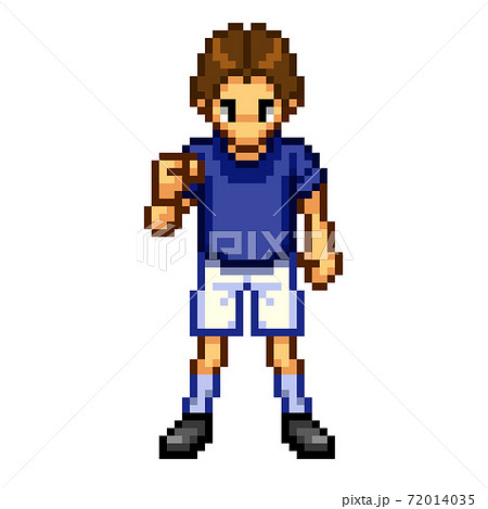 サッカー男性ガッツポーズのイラスト素材