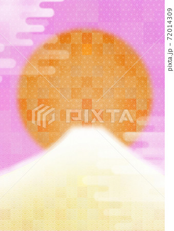 金色の富士山のかわいい年賀状背景イラスト縦 72014309