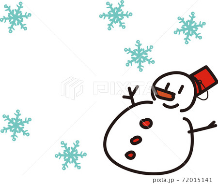 雪だるまと雪の結晶のイラスト 72015141