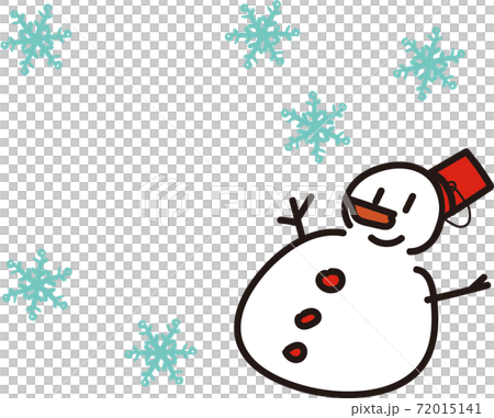 雪だるまと雪の結晶のイラスト 72015141