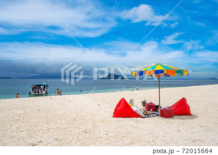 Honeymoon set on beach of Beach chairs bed and colorful summer umbrella on Tropical sea white sand Beautiful beach in summer season at Phuket Thailand. Honeymoon set on beach of Beach chairs bed and colorful summer umbrella on Tropical sea white sand Beautiful beach in summer season at Phuket Thailand. 72015664