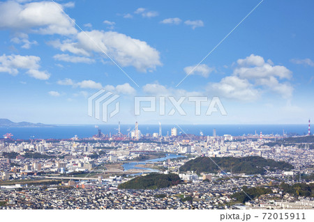 大分市街地と別府湾、国東半島の眺望 72015911