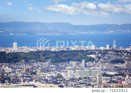 大分市街地と別府湾、国東半島の眺望 72015912