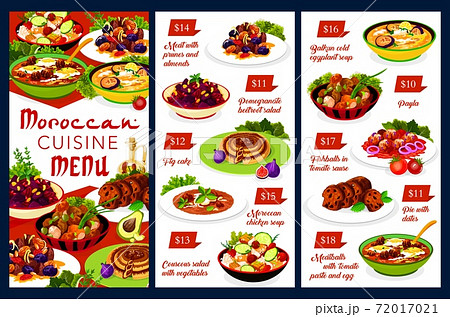 Moroccan food vector menu template Morocco cuisine Moroccan food vector menu template Morocco cuisine 72017021