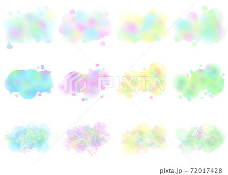 白い背景の上の抽象的な水彩画　複数色でカラフル 72017428