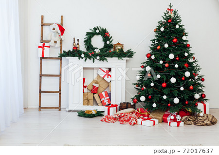 New Year's holiday interior Christmas tree decor presents December New Year's holiday interior Christmas tree decor presents December 72017637
