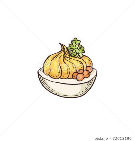 Deviled egg drawing - gourmet starter food or appetizer filled stuffing 72018196