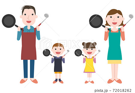 家族　料理　全身 72018262