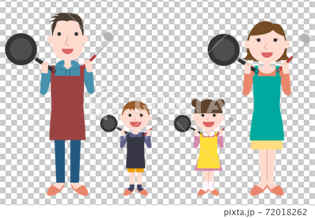 家族　料理　全身 72018262