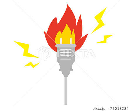 電源のベクターイラスト・コンセント・電気・火事・出火原因　 72018284