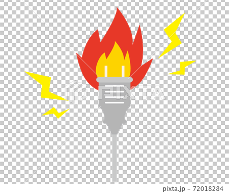 電源のベクターイラスト・コンセント・電気・火事・出火原因　 72018284