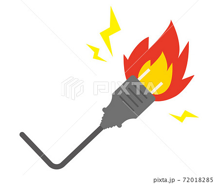 電源のベクターイラスト・コンセント・電気・火事・出火原因　 72018285