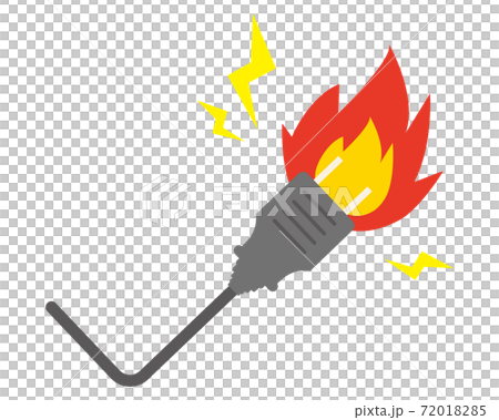 電源のベクターイラスト・コンセント・電気・火事・出火原因　 72018285