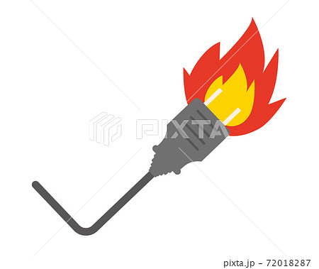 電源のベクターイラスト・コンセント・電気・火事・出火原因　 72018287