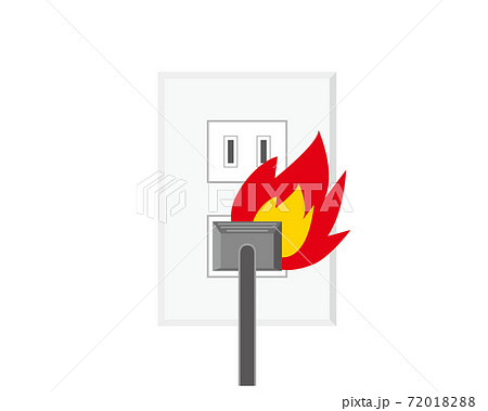 電源のベクターイラスト・コンセント・電気・火事・出火原因　 72018288