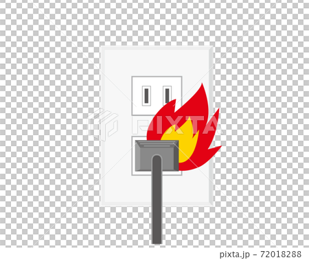 電源のベクターイラスト・コンセント・電気・火事・出火原因　 72018288