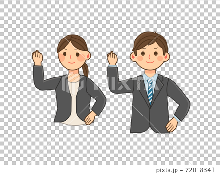 Men and women who make guts poses in suits Men and women who make guts poses in suits 72018341