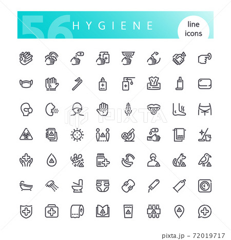 Hygiene Line Icons Set 72019717
