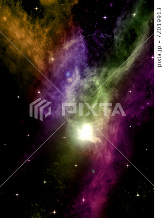 galaxy in a free space. 3D rendering 72019913